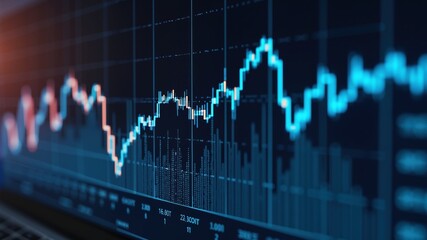 Business technology, trend, graph, financial dynamic chart of digital data with graphs and indicators over time in dynamics.
