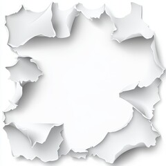 Fototapeta premium A torn white paper reveals a blank space, perfect for adding your own text or designs.