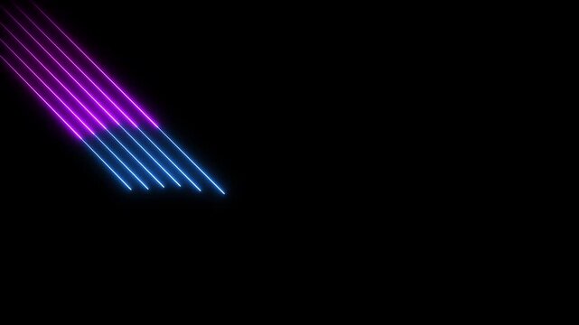 abstract Light neon purple and bule line animation. Neon lights glowing futuristic trendy red color seamless. neon line moving animation. line background 4k icon.