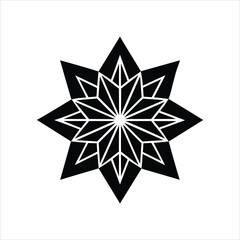 Geometric Starburst Tribal Silhouette Vector Art