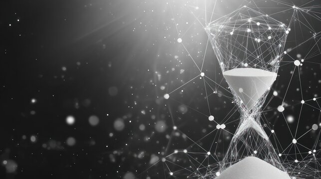 Abstract hourglass, digital network