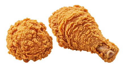 Isolated Fried Chicken Pieces
