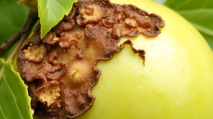 Fungal disease apple scab caused by Venturia inaequalis fungus