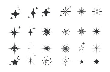 Sparkle and starburst symbol collection. Vector illustration