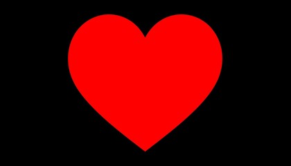 Red heart on black background