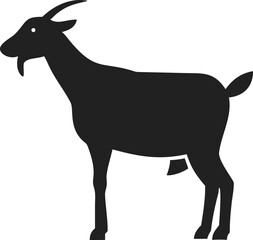 Fototapeta premium Goat Silhouette Vector Icon