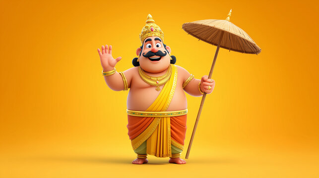Happy mahabali or maveli, Kerala old king. he is coming for every year onam celebration. Happy Onam Background.