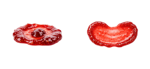 Creative culinary art showcase glazed strawberry jam drops kitchen counter food vibrant colors top culinary innovation. Cut out set png