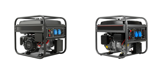 Portable generator setup for outdoor events home use equipment display workshop environment energy solution. Cut out set png