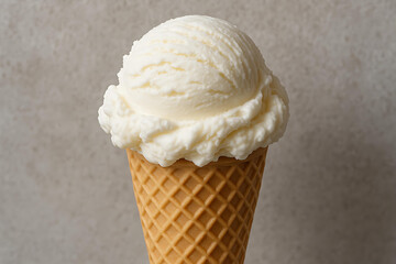 Sweet and Creamy Vanilla Ice Cream Cone