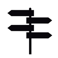 Blank Black Directional Signpost, Three Arrows