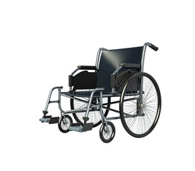 Fototapeta premium Empty wheelchair on transparent background. 3D illustration