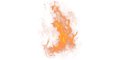 Isolated image of a vibrant orange and yellow flame with a black background in a vertical format