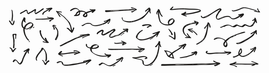 Hand-Drawn Arrow Collection: Various Styles & Directions