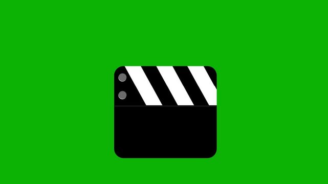 Movie Clapperboard Animation on Green Screen | Film Action Slate Overlay