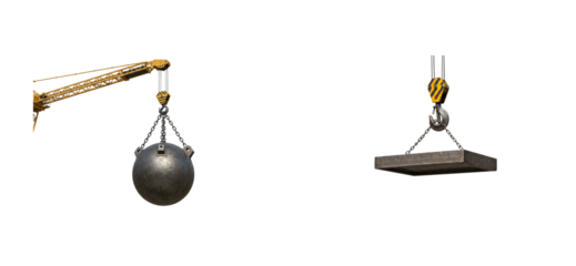 Heavy machinery operations construction site industrial equipment urban environment aerial engineering concepts. Cut out set png