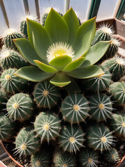 Obraz premium Close-up of Aporoccactus Flagelliformis in a greenhouse.