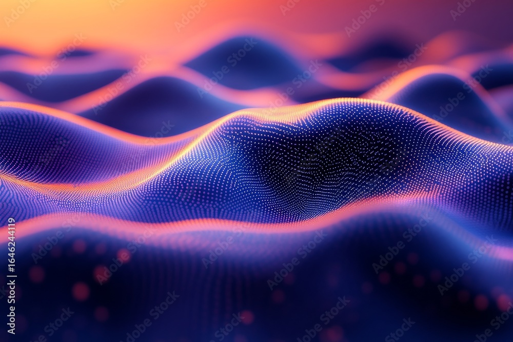 Wall mural colorful abstract waves display intricate patterns in digital art.