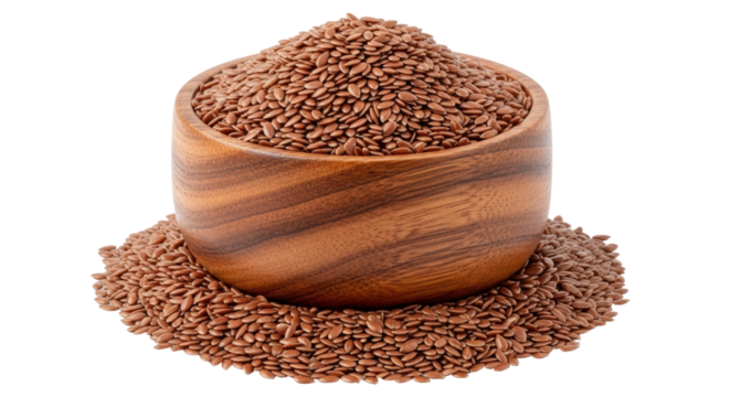 Isolated Bowl of Flax Seeds