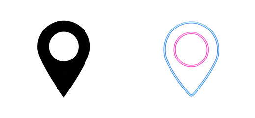 Exploring location markers and their significance in digital maps online context informative perspective. Cut out set png