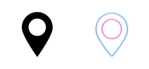 Exploring location markers and their significance in digital maps online context informative perspective. Cut out set png
