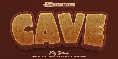  Cave Primitive Stone Age Vector Fully Editable Smart Object Text Effect © Anka Design