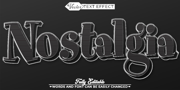  Vintage Retro Nostalgia Vector Fully Editable Smart Object Text Effect