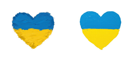 Support for ukraine heart symbols warm environment creative perspective unity concept. Cut out set png