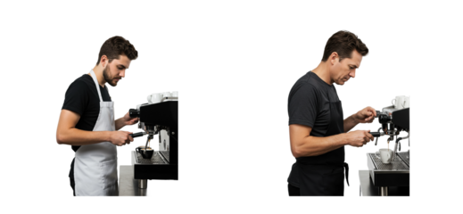 Mastering coffee preparation techniques indoor home brewing guide for aspiring baristas. Cut out set png