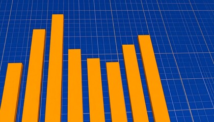 Orange bar graph on blue grid (1)
