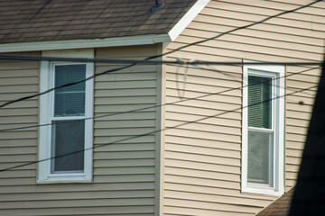 The corner of a residential apartment building