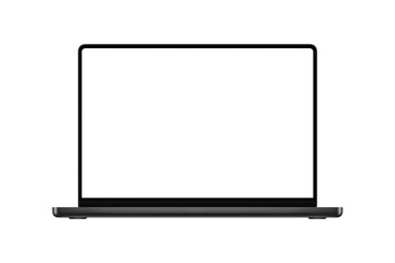 Laptop with blank screen isolated on transparent or white background