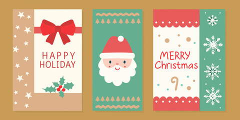 Cute christmas card designs featuring santa claus and festive elements