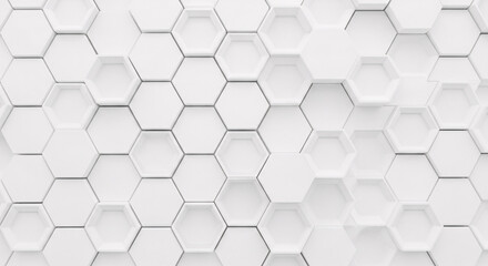 Naklejka premium A detailed close up of a white hexagon tile pattern with slight shadows and a clean modern aesthetic on transparent background