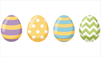 Colorful Easter eggs set vector illustration isolated