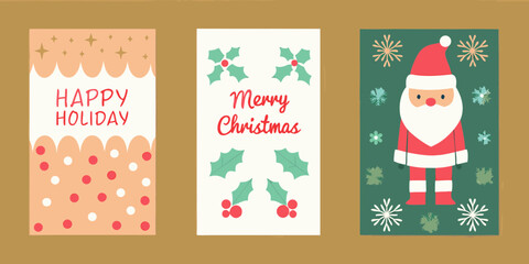 Festive christmas cards featuring santa claus and holiday greetings © Satyajit