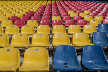 Naklejka premium Empty seats in a sports stadium