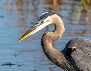 Fototapeta premium Heron profile near water