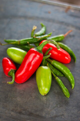 Organic Green and red Peppers