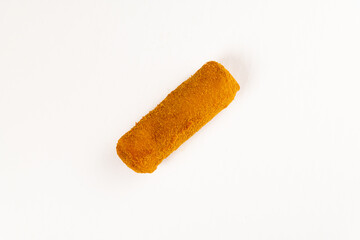 Mozzarella Stick Menu Item on white background, top down view