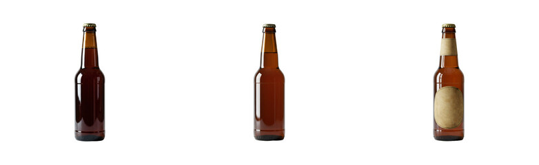 Craft bottles in a studio setting product minimalist focus on texture and color. Cut out set png