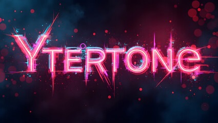 Neon glitch typography fragments, experimental composition.
