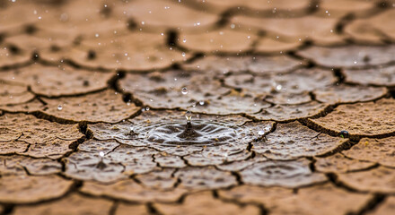 First Rainfall on Dry Cracked Earth in Brazilian Sert&atilde;o