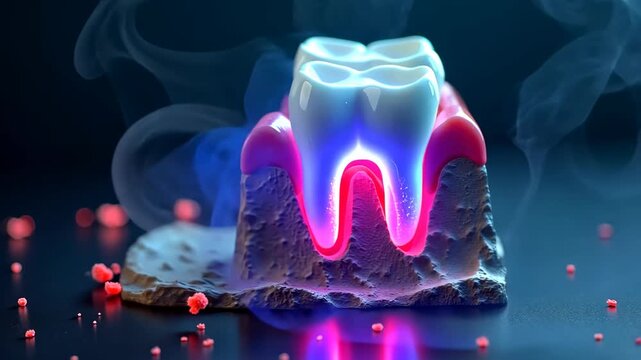 Dental pain, toothache causes, gum inflammation. Oral health. Nerves react to severe cold. Infections compromise tooth stability. Hygiene prevents dental diseases.
