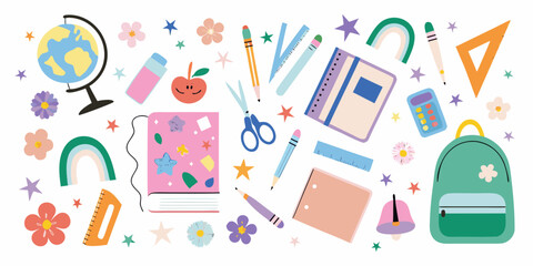 Back to school supplies and fun decorations