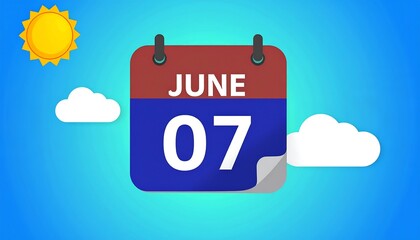 June 7th calendar icon