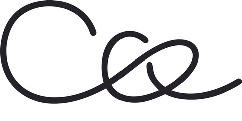 Elegant cursive letter c and e monogram