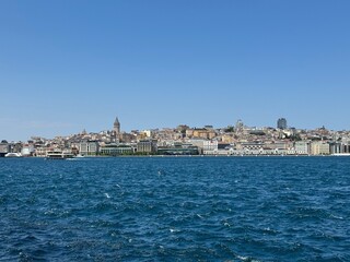 Fototapeta premium Sunny Day View of Istanbul and the Bosphorus, Turkey. 