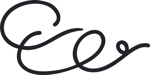 Elegant cursive letter c monogram on black background