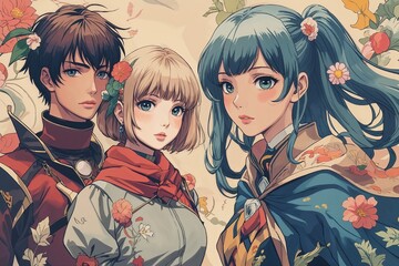 Naklejka premium Classic Vintage Anime Character Wallpapers for Nostalgic Fans